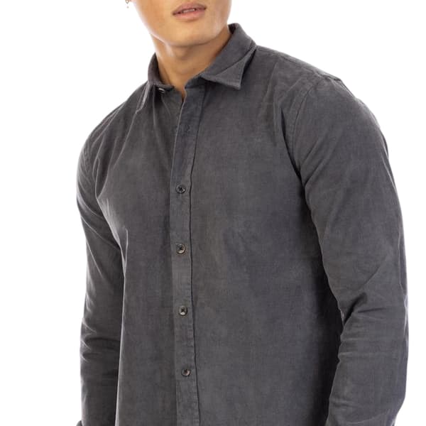 Peter Werth Herr Corduroy Regular Skjorta L Grå Grey L