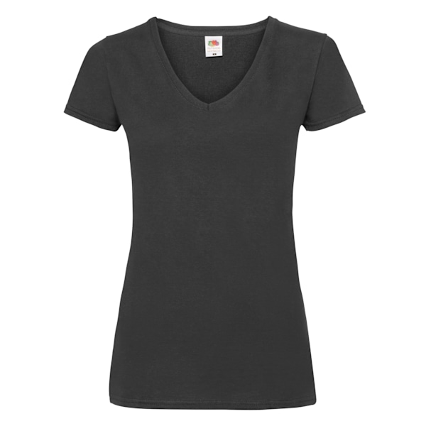 Fruit of the Loom Dam/Dam V-hals Lady Fit T-shirt M Svart Black M