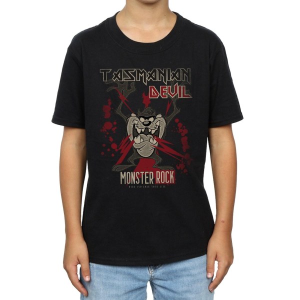 Looney Tunes Boys Monster Rock Tasmanian Devil Cotton T-shirt 5 Black 5-6 Years