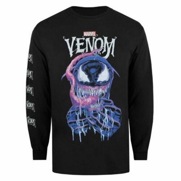 Venom Mens Grin Logo Långärmad T-shirt L Svart/Blå/Vit Black/Blue/White L