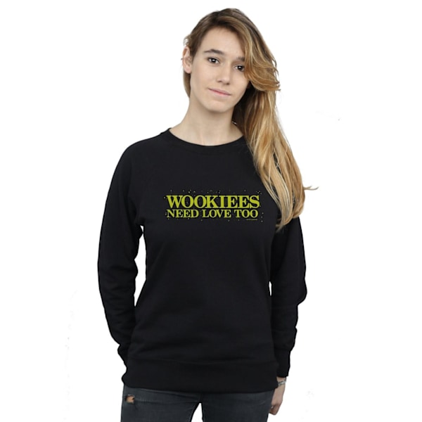 Star Wars Dam/Damer Wookiees Behöver Kärlek Också Sweatshirt S Bla Black S