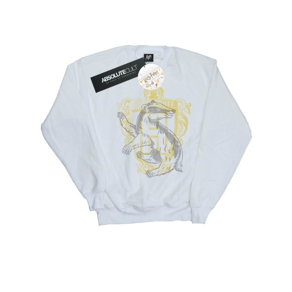 Harry Potter Dam/Kvinnor Hufflepuff Badger Crest Sweatshirt S White S