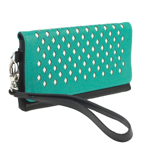 Eastern Counties Leather Nina Läderplånbok One Size Svart/Turkos Black/Turquoise One Size