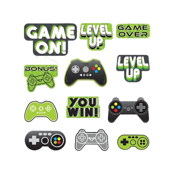 Minecraft 12 Level Up Game Controller Födelsedagsklipp (12-pack) Green One Size