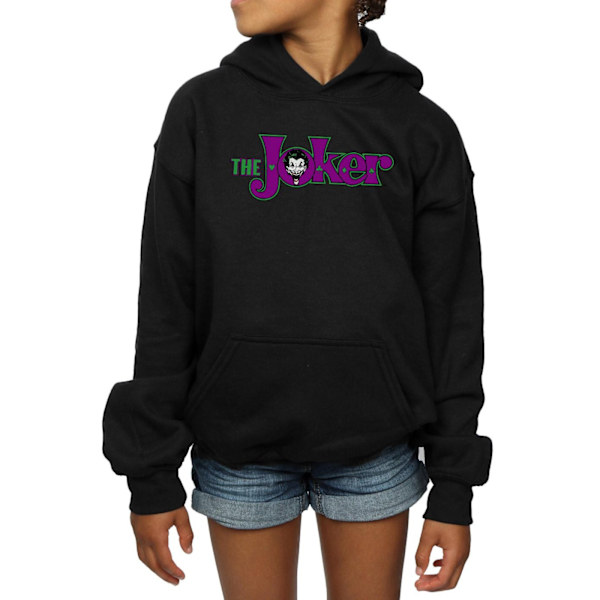 DC Comics Girls The Joker Text Logo Hoodie 9-11 år Svart Black 9-11 Years