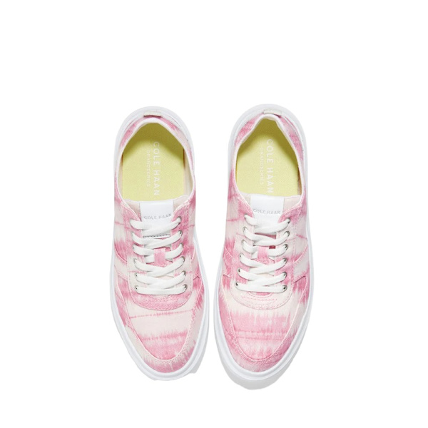 Cole Haan Dam/Damer GrandPro Rally Tie Dye Canvas Court Tra Pink/Optic White 6 UK