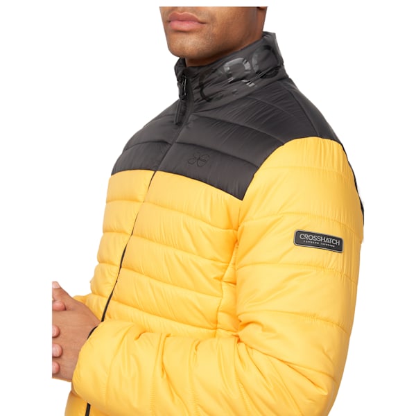 Crosshatch Presnell jacka med hög krage för män, L, gul Yellow L