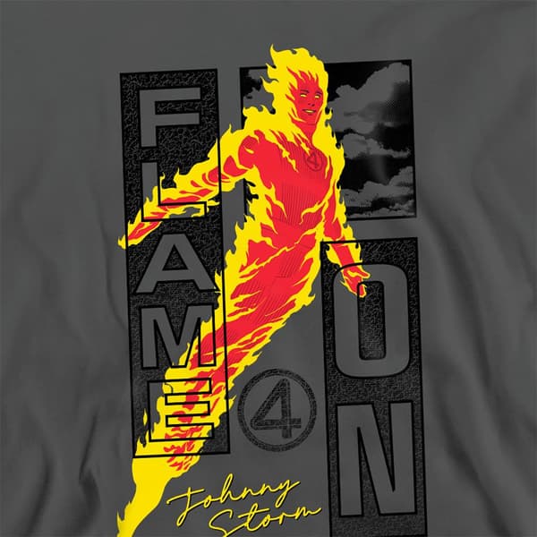 Fantastic Four Unisex Vuxen Flame On Johnny Storm Sweatshirt XL Light Graphite XL