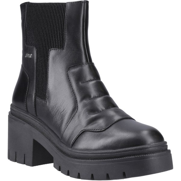 POD Dam/Kvinnor Lillian Ankelstövletter med Klack i Läder 5.5 UK Sva Black 5.5 UK
