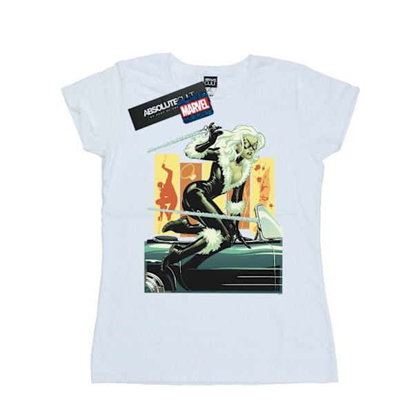 Marvel Womens/Ladies Black Cat Car Bomull T-shirt L Vit White L