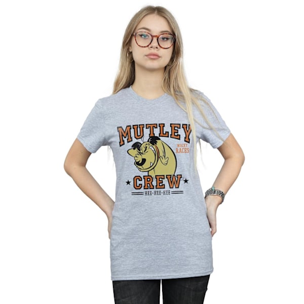 Wacky Races Dam/Damer Mutley Crew Bomull Boyfriend T-Shirt Sports Grey 4XL