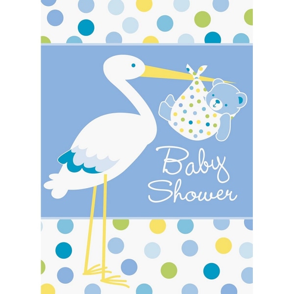 Unika partystork baby shower (paket med 8) en one size Blue/White One Size