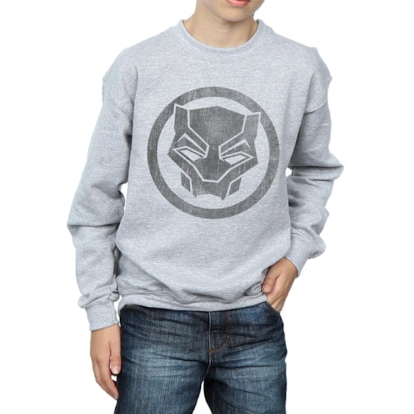 Marvel Boys Black Panther Distressed Icon Sweatshirt 7-8 år Sports Grey 7-8 Years