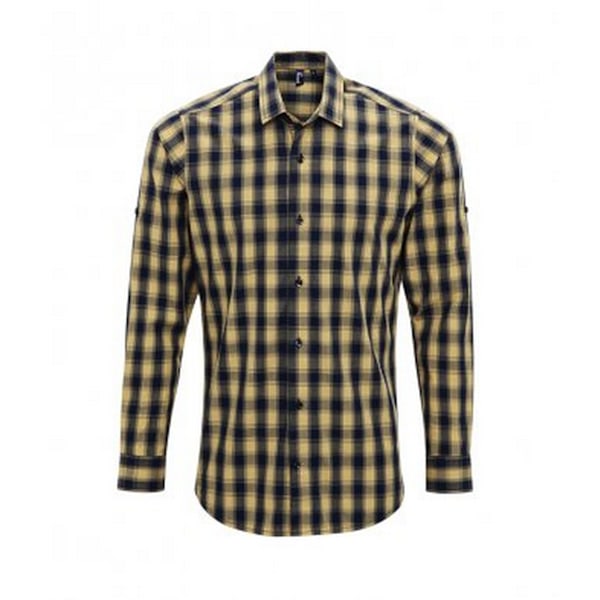Premier Herr Mulligan Check Långärmad Skjorta M Kamel/Marinblå Camel/Navy M