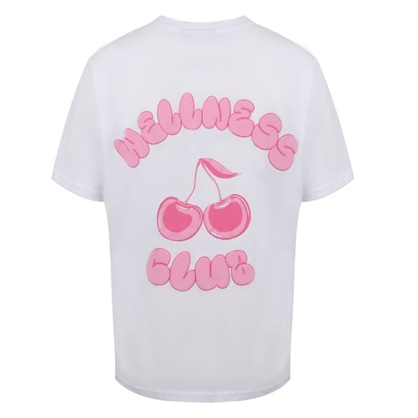 Miso Dam/Dam Textryck Bak Regular T-Shirt 12 UK C Cherry Pink 12 UK