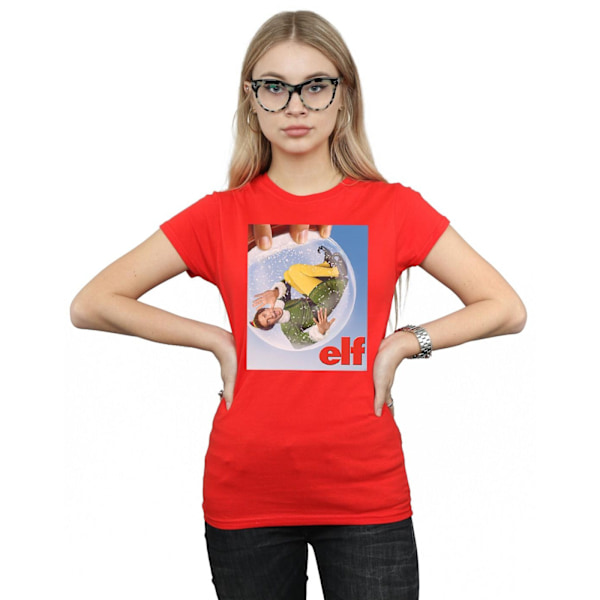 Elf Dam/Damer Snöglob Affisch Bomull T-shirt XXL Röd Red XXL