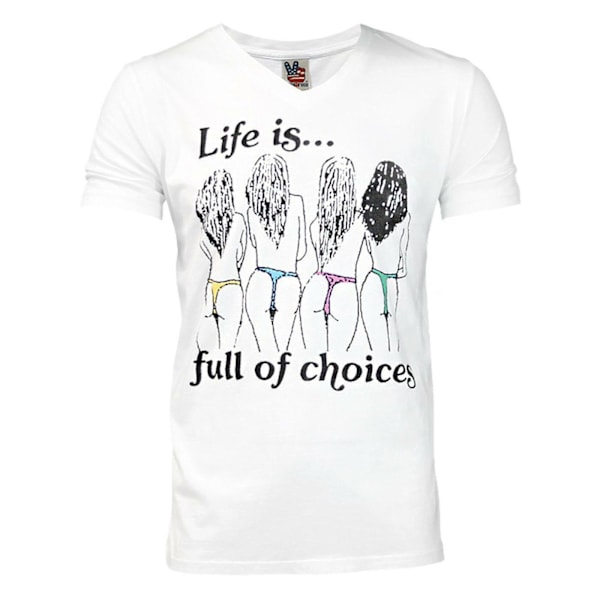 Junk Food Mens Life Is Full Of Choices T-Shirt S Vit White S