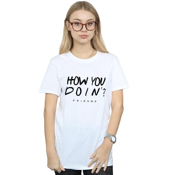 Friends Dam/Damer Hur Mår Du? Bomullspojkvän T-shirt 3X White 3XL