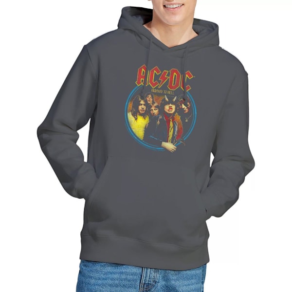 AC/DC Herr Highway To Hell Hoodie XL Kolgrå Charcoal XL