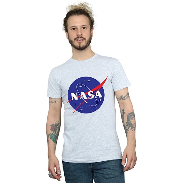 NASA Herr Insignia Distressed Logo T-Shirt 3XL Sports Grey Sports Grey 3XL