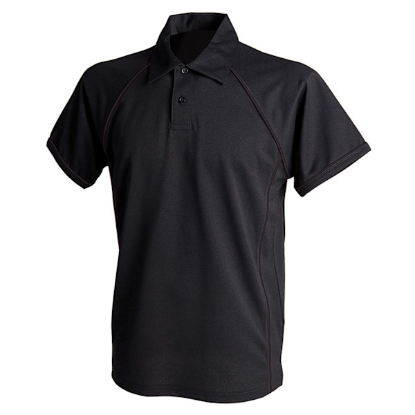 Finden & Hales Herr Piped Performance Poloshirt 4XL Svart Black 4XL
