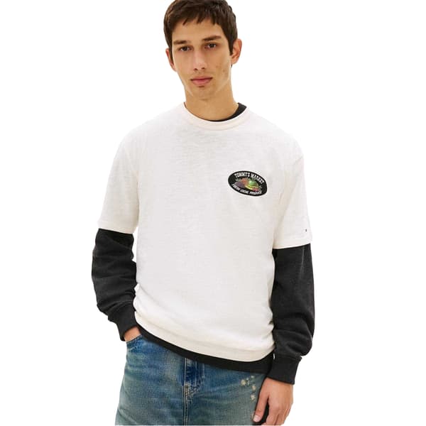 Tommy Jeans Herr Fruit Regular T-Shirt S Antikvit Antique White S