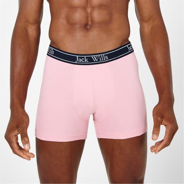 Jack Wills Boxershorts för män (3-pack) S Rosa/Marinblå/Vit Pink/Navy/White S