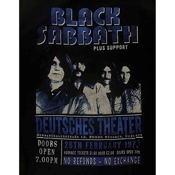 Black Sabbath Unisex Vuxen Deutsches ´73 Eco Friendly Hoodie S Black S