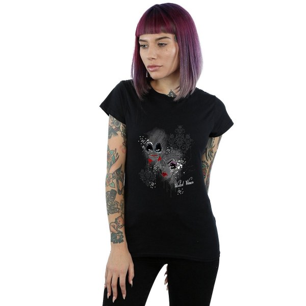 Disney Wicked Villains T-shirt i bomull XL Svart för damer/damer Black XL