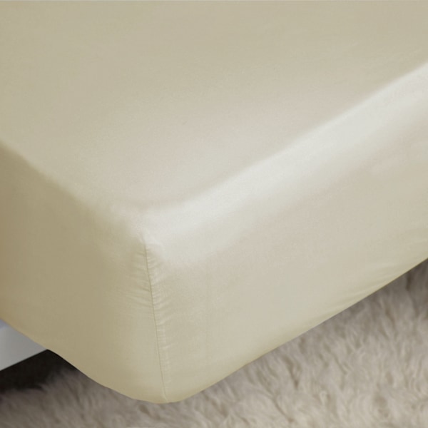 Belledorm Easycare Percale Extra Deep Fitted Sheet Narrow Double Cream Narrow Double