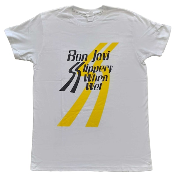 Bon Jovi Unisex Vuxen Slippery When Wet T-Shirt M Vit White M