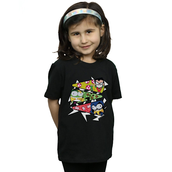 DC Comics Girls Teen Titans Go Pizza Slice Bomull T-shirt 9-11 Black 9-11 Years