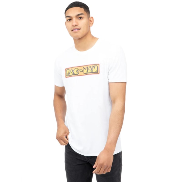 Pac-Man Herr Logotyp T-shirt M Vit/Gul White/Yellow M