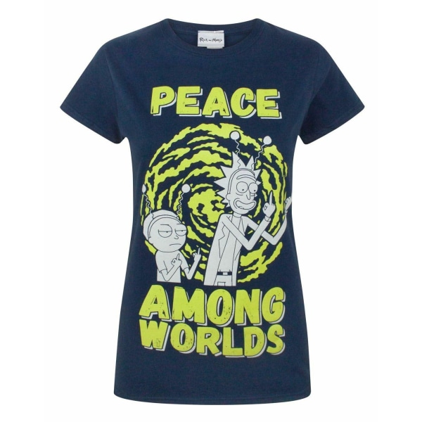 Rick And Morty Womens/Ladies Peace Among Worlds T-shirt XL Blå Blue XL