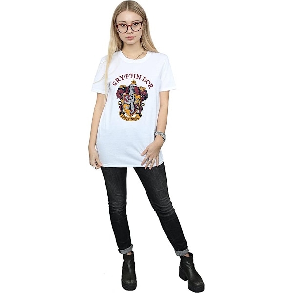 Harry Potter Dam/Kvinnor Gryffindor Bomull Boyfriend T-shirt White 3XL