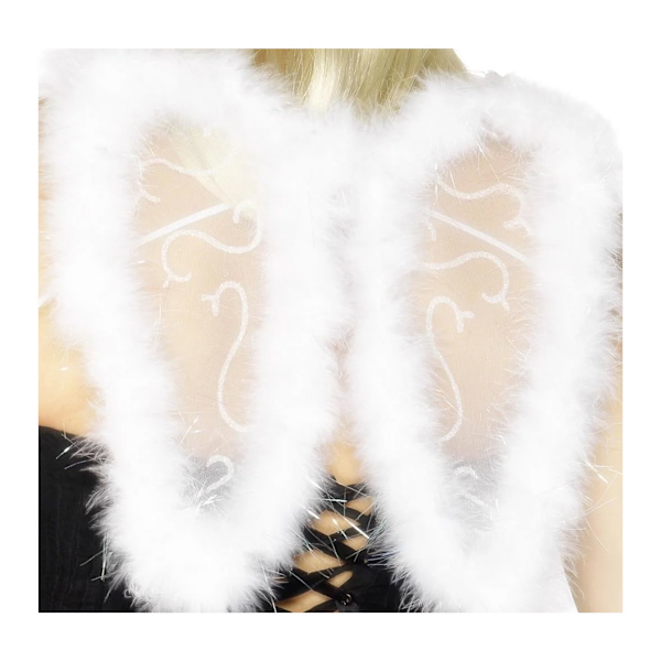 Smiffys Mini Marabou Glitter Vingar One Size Vit White One Size