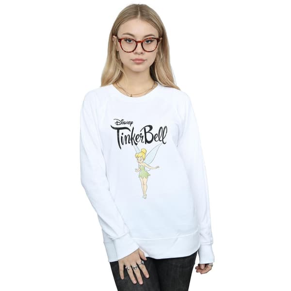 Disney Dam/Kvinnor Tinker Bell Flying Tink Sweatshirt M Vit White M