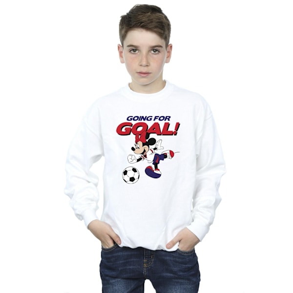 Disney Boys Minnie Mouse Going For Goal Sweatshirt 3-4 år Vit White 3-4 Years