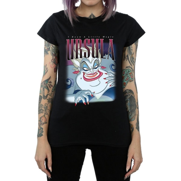 Den lilla sjöjungfrun Ursula Montage T-shirt i bomull för kvinnor/damer Black XXL