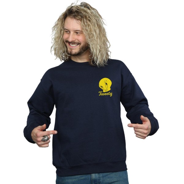 Looney Tunes Herr Tweety Pie Head Sweatshirt L Marinblå Navy Blue L