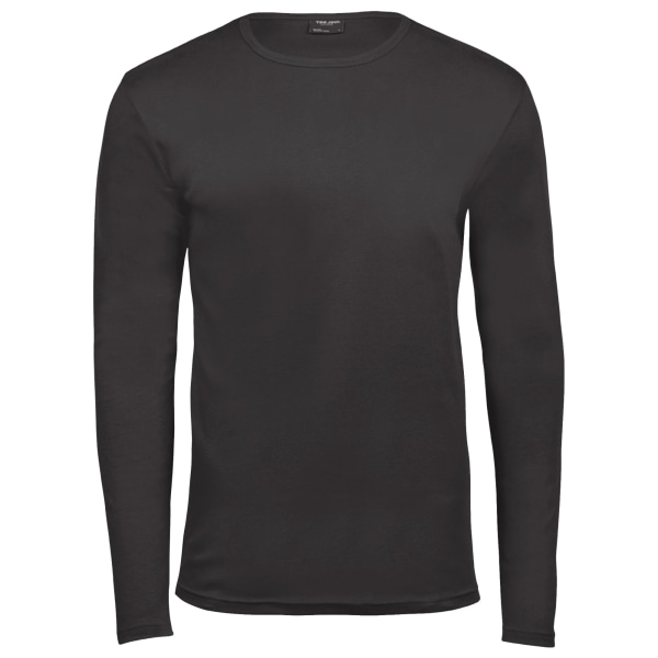 Tee Jays herr Interlock långärmad T-shirt XL mörkgrå Dark Grey XL