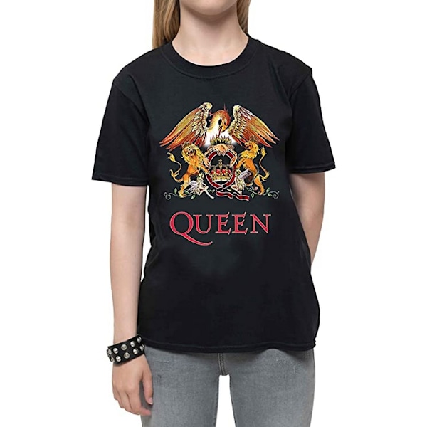 Queen Barn/Barn Classic Crest Bomull T-shirt 11-12 år B Black 11-12 Years