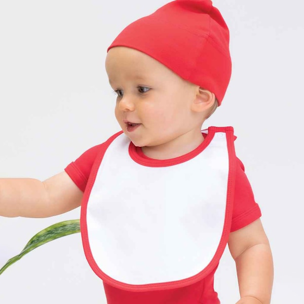 Babybugz Baby Single Layer Haklapp En Storlek Vit/Röd White/Red One Size