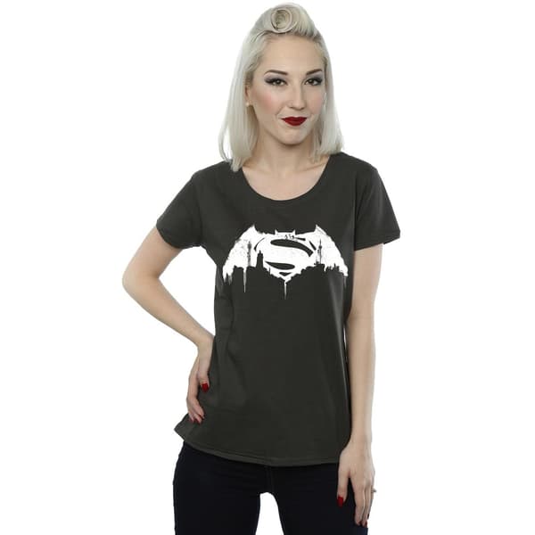 DC Comics Dam/Dam Batman v Superman Beaten Logo T-shirt i bomull Light Graphite M