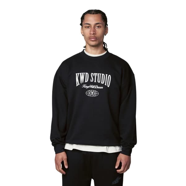 Kings Will Dream Studio Studios Crew Neck Sweatshirt för män XL Blå Black XL