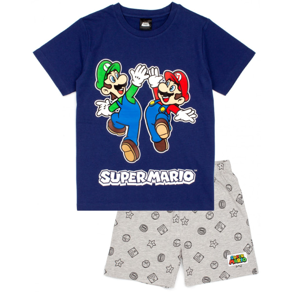 Super Mario Boys Short Pyjama Set 9-10 år Marinblå/Grå Navy/Grey 9-10 Years