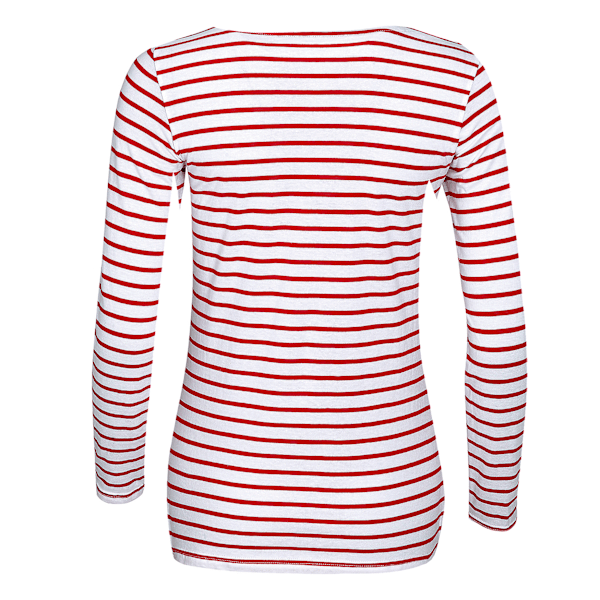 SOLS Dam/Kvinnor Marin Långärmad Randig T-shirt M Vit/Röd White/Red M