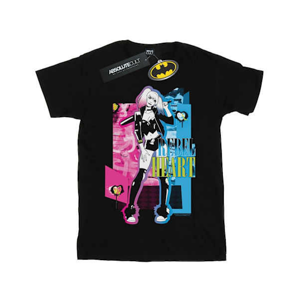 DC Comics Boys Harley Quinn Rebel Heart T-shirt 7-8 år Svart Black 7-8 Years