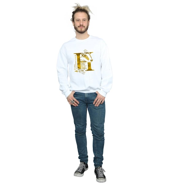 Harry Potter Hufflepuff Badger Sweatshirt för män, L, vit White L