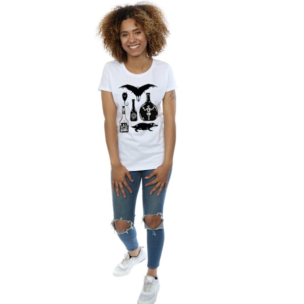 Fantastiska vidunder Kvinnors/Damers Enkla Ikoner Bomull T-shirt S Vit White S
